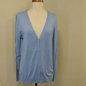 Gap light blue long,classic V-neck cardigan